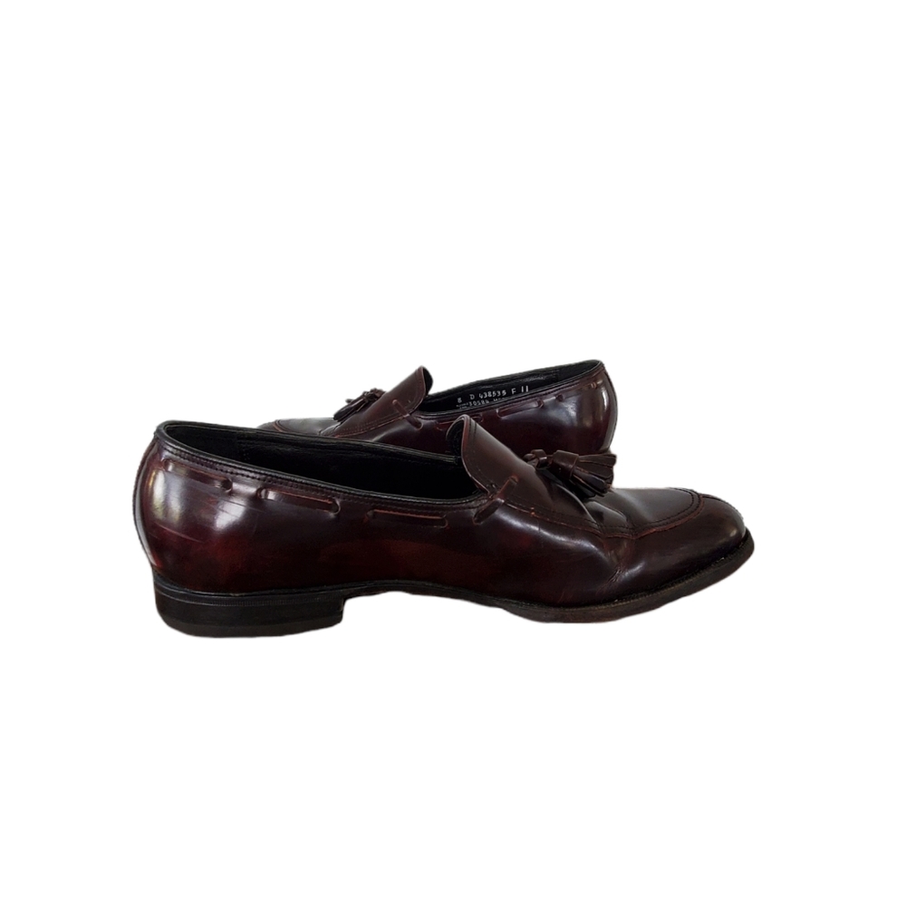 Florsheim Men's 8D Leather Tassel Wing Tip Almond Toe Dress Shoes - Picture 6 of 13